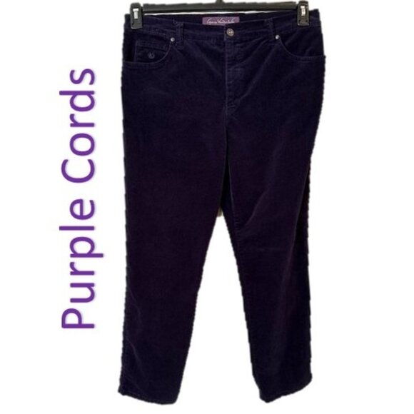 GLORIA VANDERBILT Purple Corduroy Jeans - 14 - Picture 1 of 7